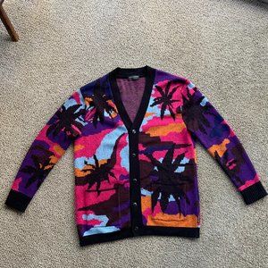 Scotch & Soda palm tree print cardigan sweater, Size L